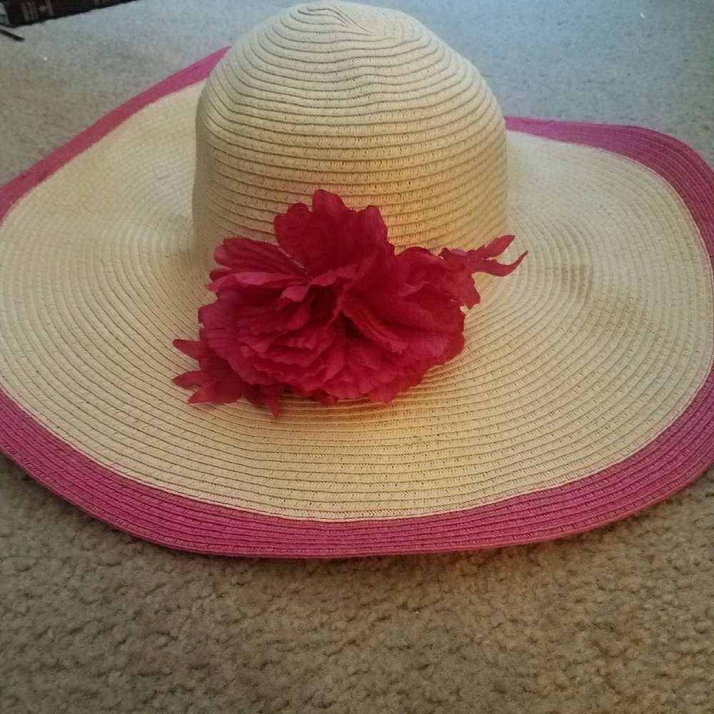 Sun Hat pink/ tan